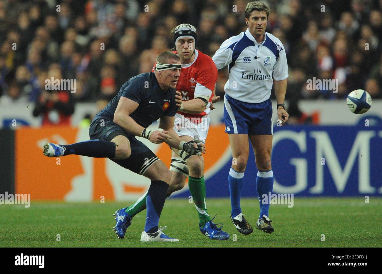 Imanol Harinordoquy in Francia durante il campionato RBS Six Nations 2009 Rugby Union, Francia vs Galles al 'stade de France' di Saint-Denis, Francia il 27 febbraio 2009. La Francia ha vinto il 21-16. Foto di Steeve McMay/Cameleon/ABACAPRESS.COM Foto Stock