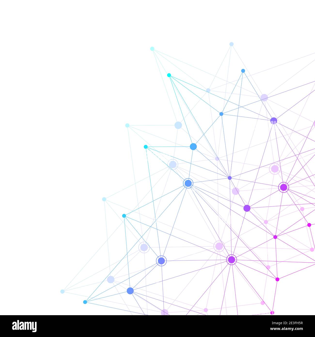Connessioni di rete globali con punti e linee. Sfondo a reticolo. Struttura di connessione astratta. Sfondo dello spazio poligonale, illustrazione Foto Stock
