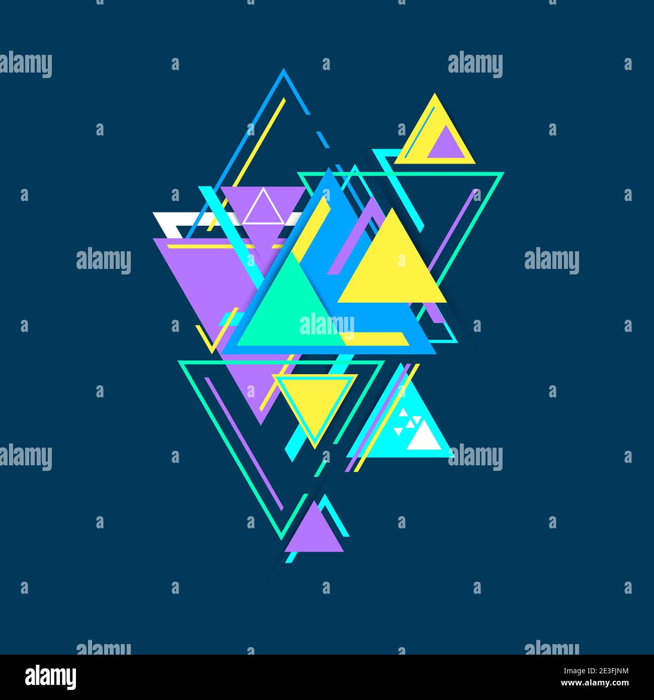 Moderno sfondo triangolo hipster, modello triangoli. Modello astratto di progettazione tecnologica in stile minimale per il tuo design, illustrazione Foto Stock