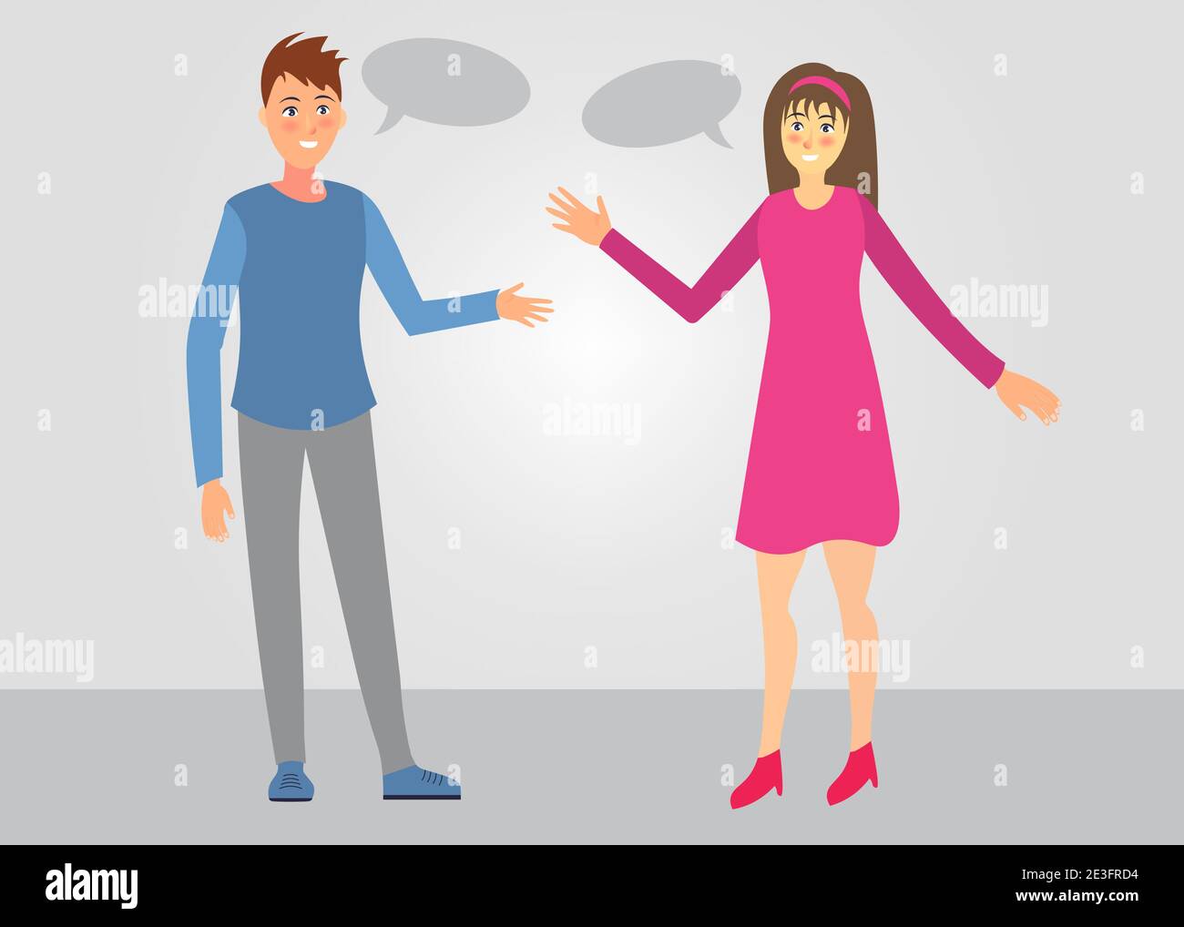 Uomo e donna che parlano fuori Illustrazione Vettoriale