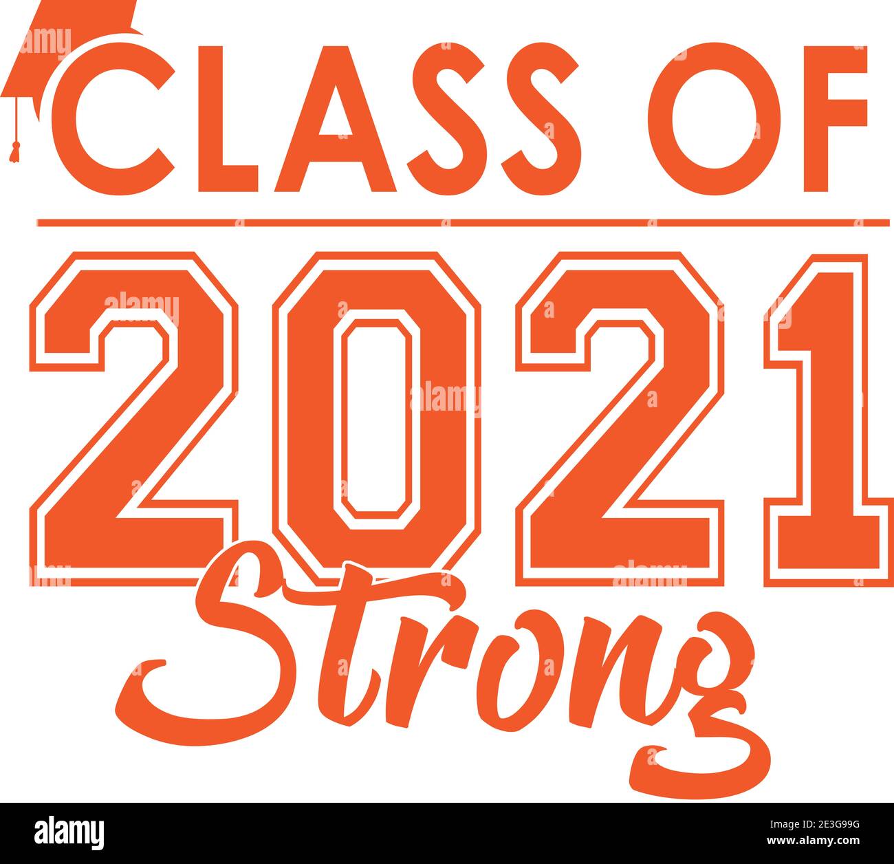 Classe di 2021 strong Graphic Orange Foto Stock
