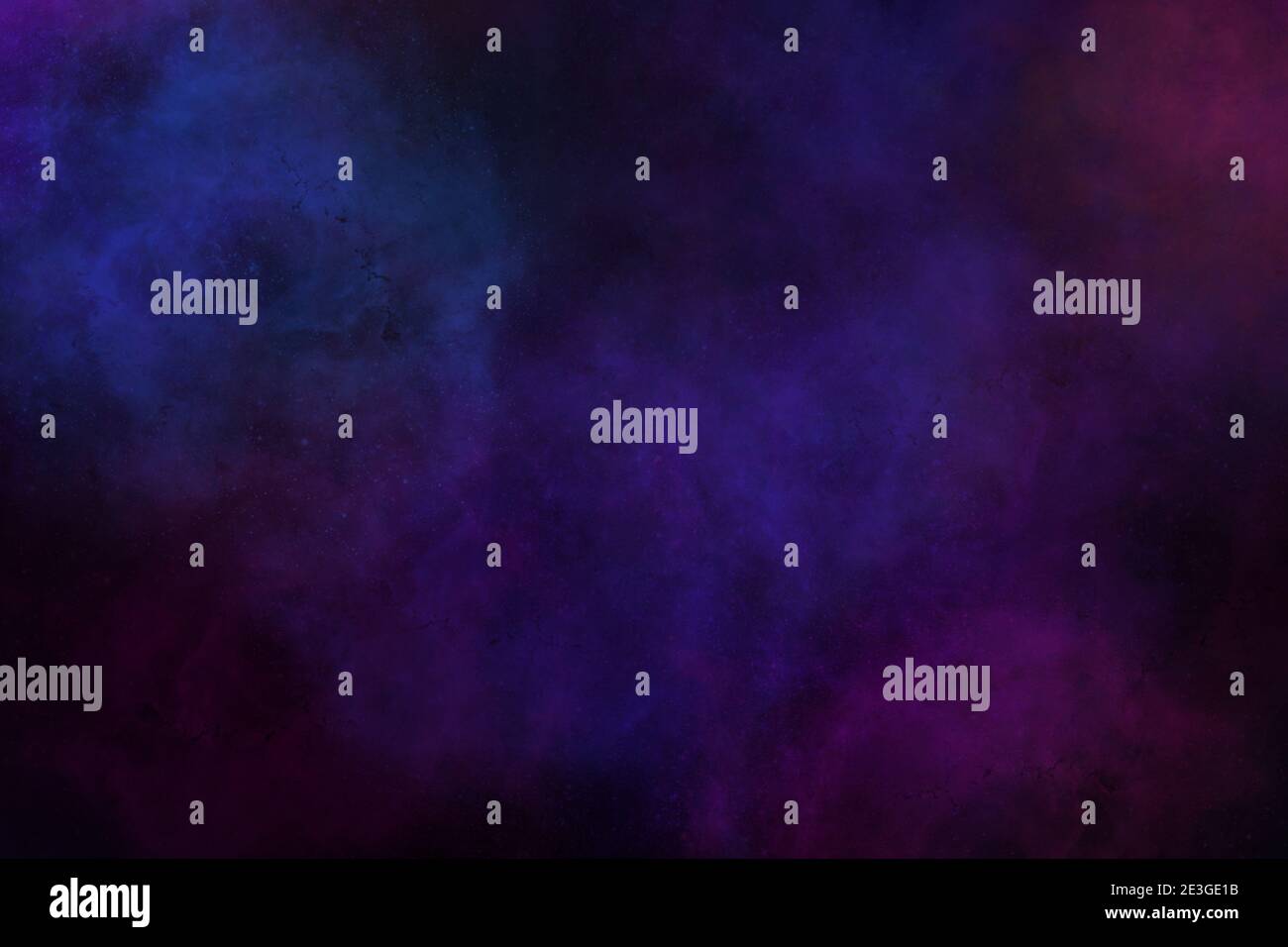 Illustrazione della nebulosa viola blu cielo scuro Foto Stock