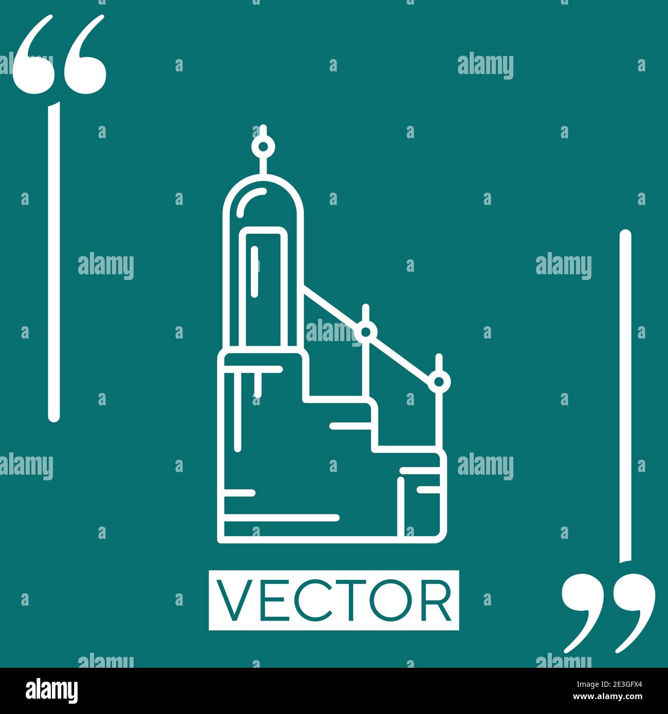 Icona del vettore della barra minatrice islamica icona lineare. Linea tratto modificabile Illustrazione Vettoriale