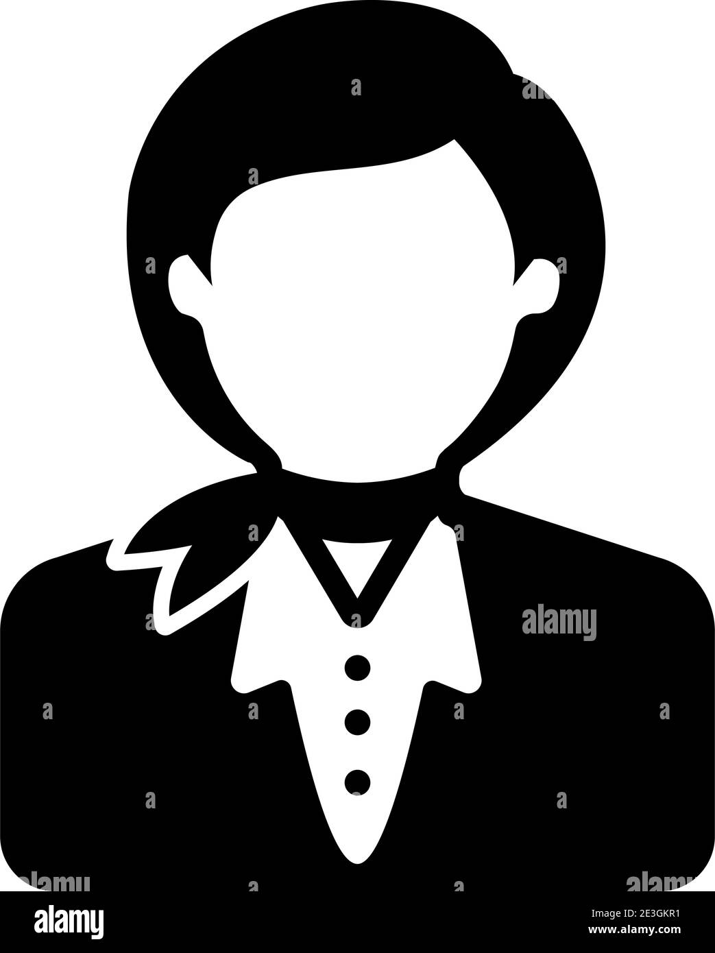 Illustrazione dell'icona avatar del lavoratore (parte superiore del corpo) / stewardess, addetto alla cabina Illustrazione Vettoriale