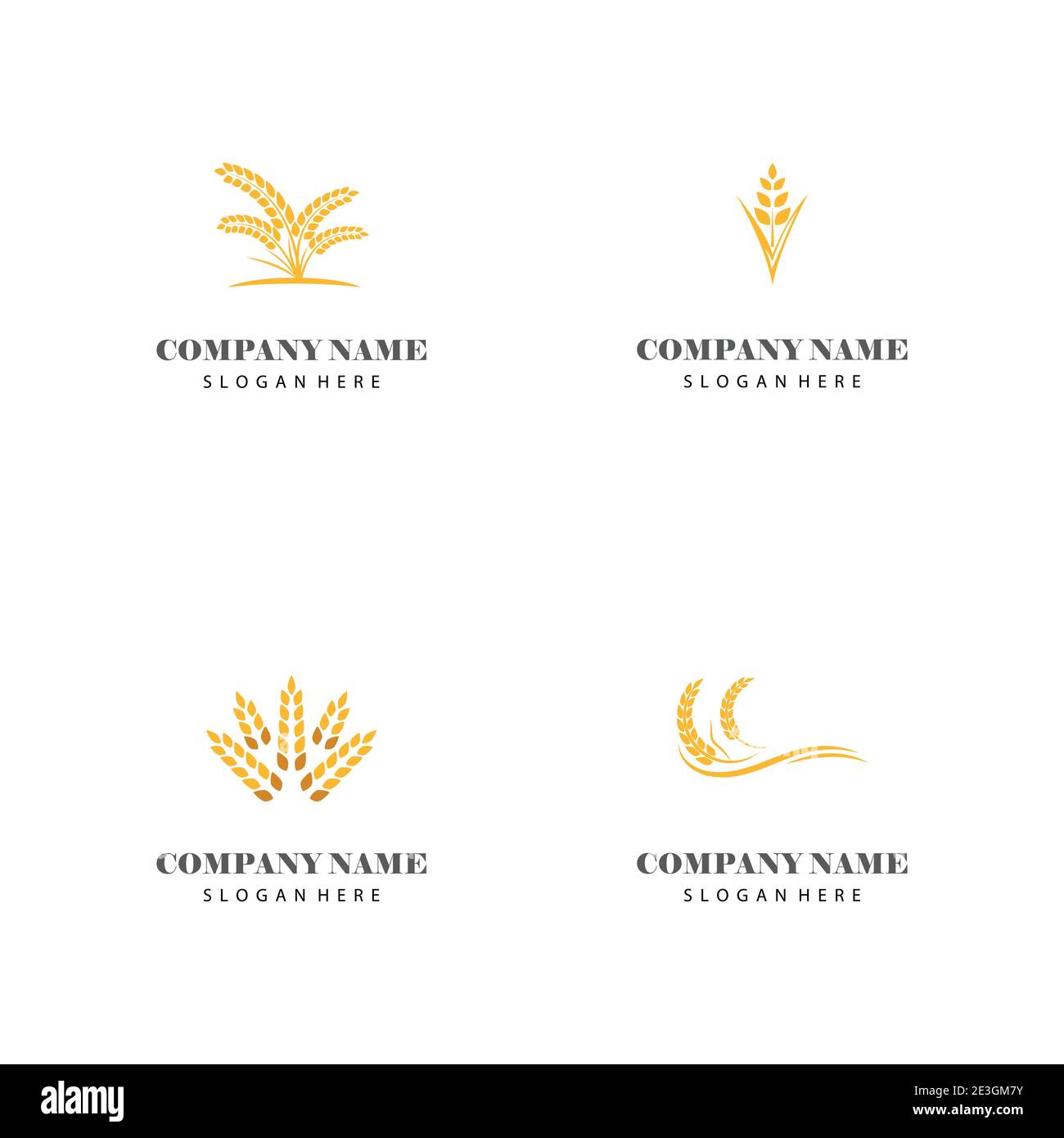 Impostare la natura del simbolo del vettore modello logo grano Illustrazione Vettoriale