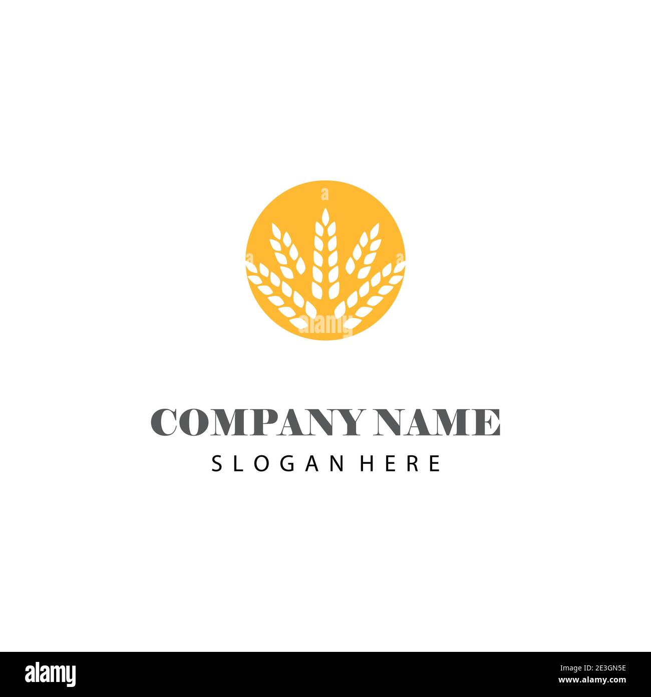 Tipo di simbolo vettoriale del modello del logo del grano Illustrazione Vettoriale