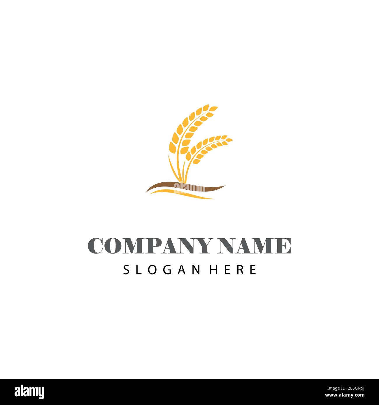 Tipo di simbolo vettoriale del modello del logo del grano Illustrazione Vettoriale