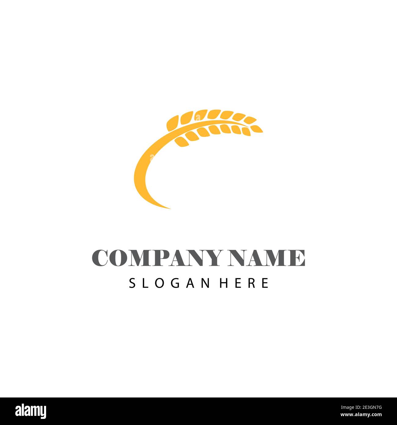 Tipo di simbolo vettoriale del modello del logo del grano Illustrazione Vettoriale