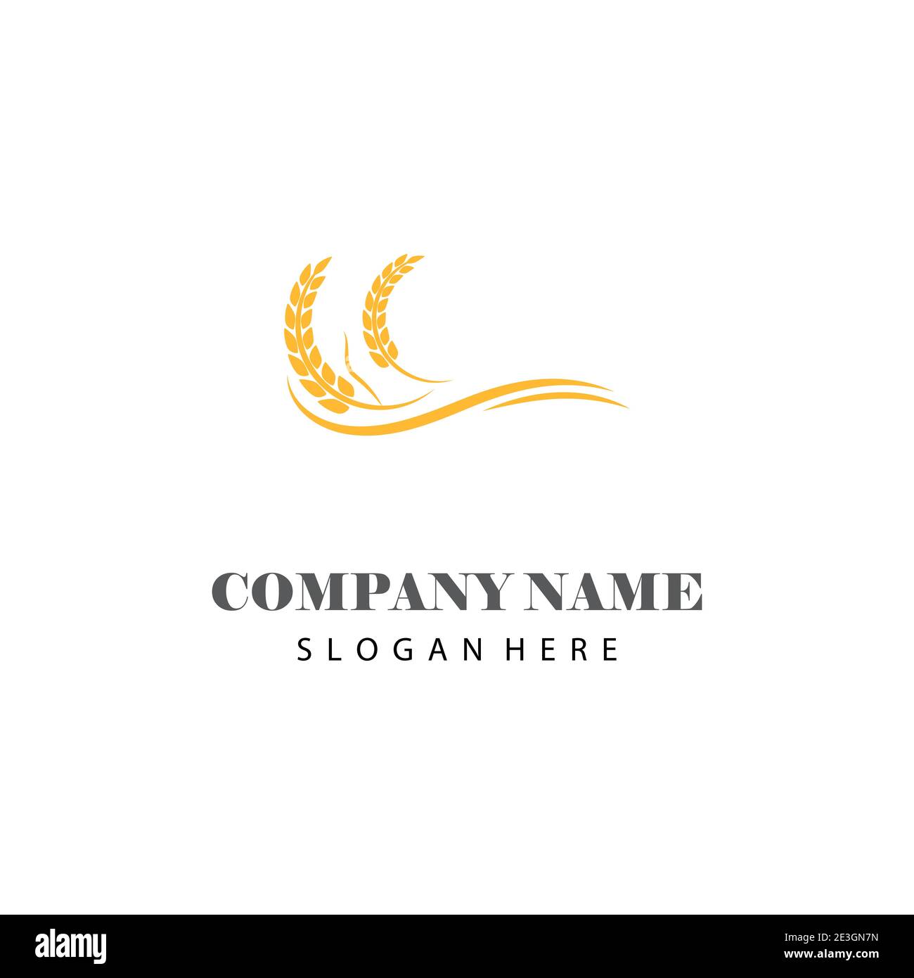 Tipo di simbolo vettoriale del modello del logo del grano Illustrazione Vettoriale