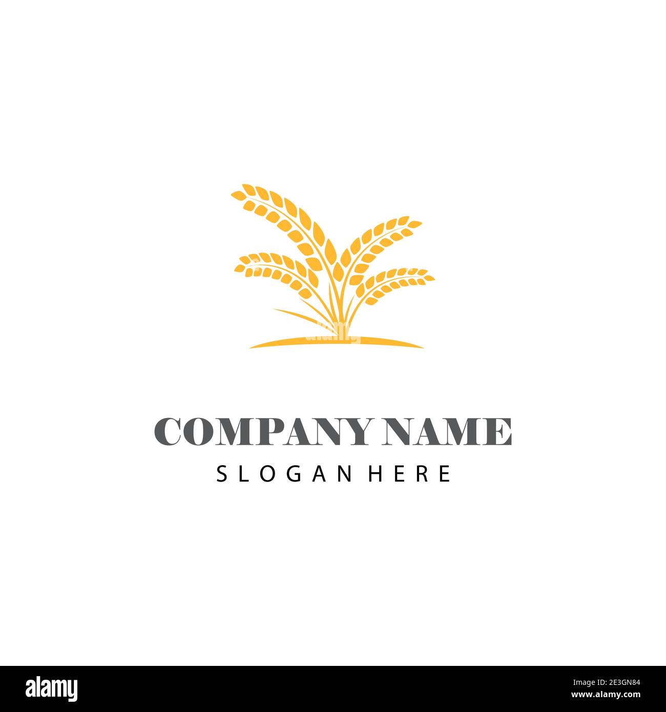 Tipo di simbolo vettoriale del modello del logo del grano Illustrazione Vettoriale