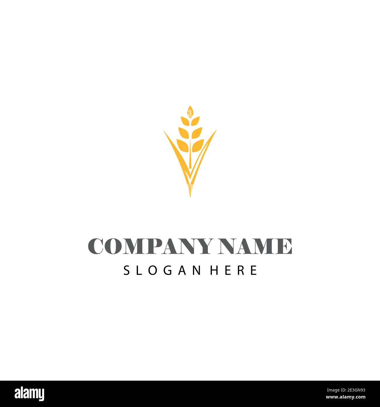 Tipo di simbolo vettoriale del modello del logo del grano Illustrazione Vettoriale