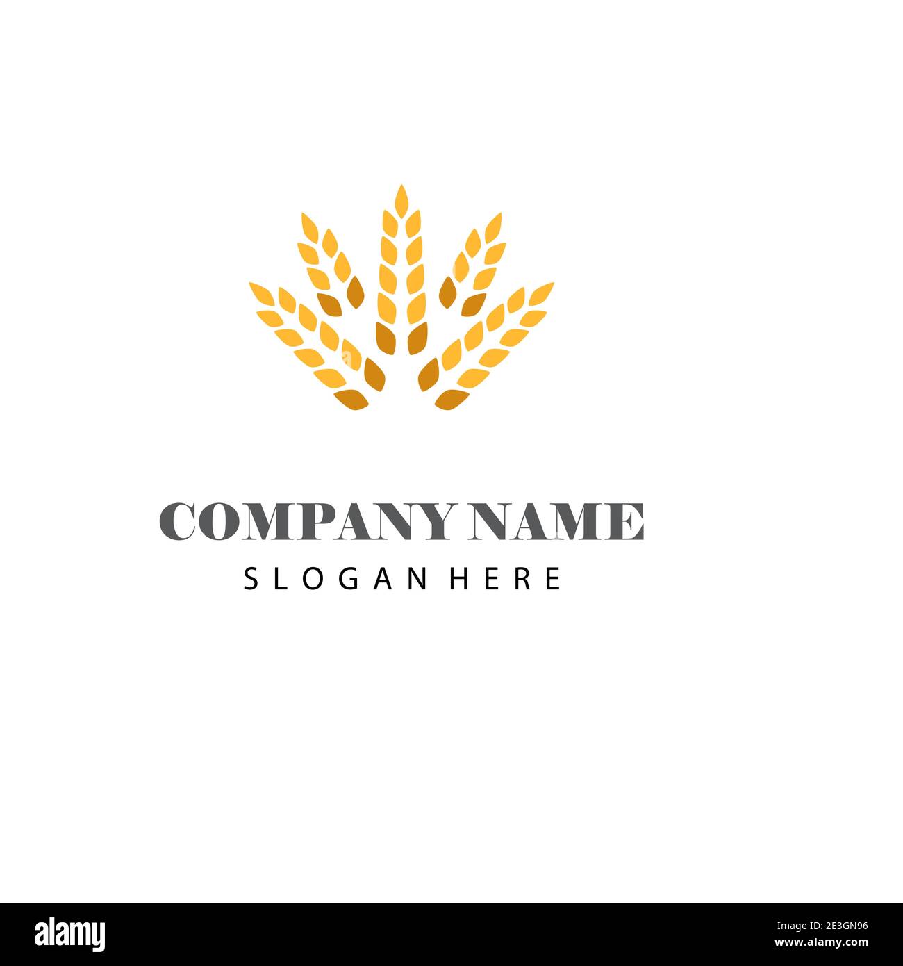 Tipo di simbolo vettoriale del modello del logo del grano Illustrazione Vettoriale