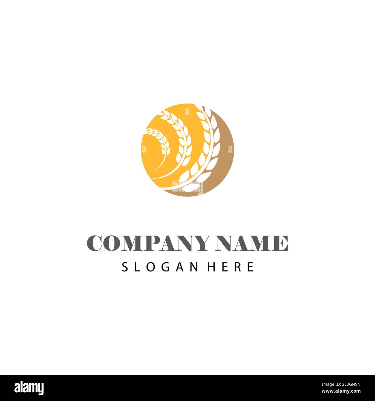 Tipo di simbolo vettoriale del modello del logo del grano Illustrazione Vettoriale