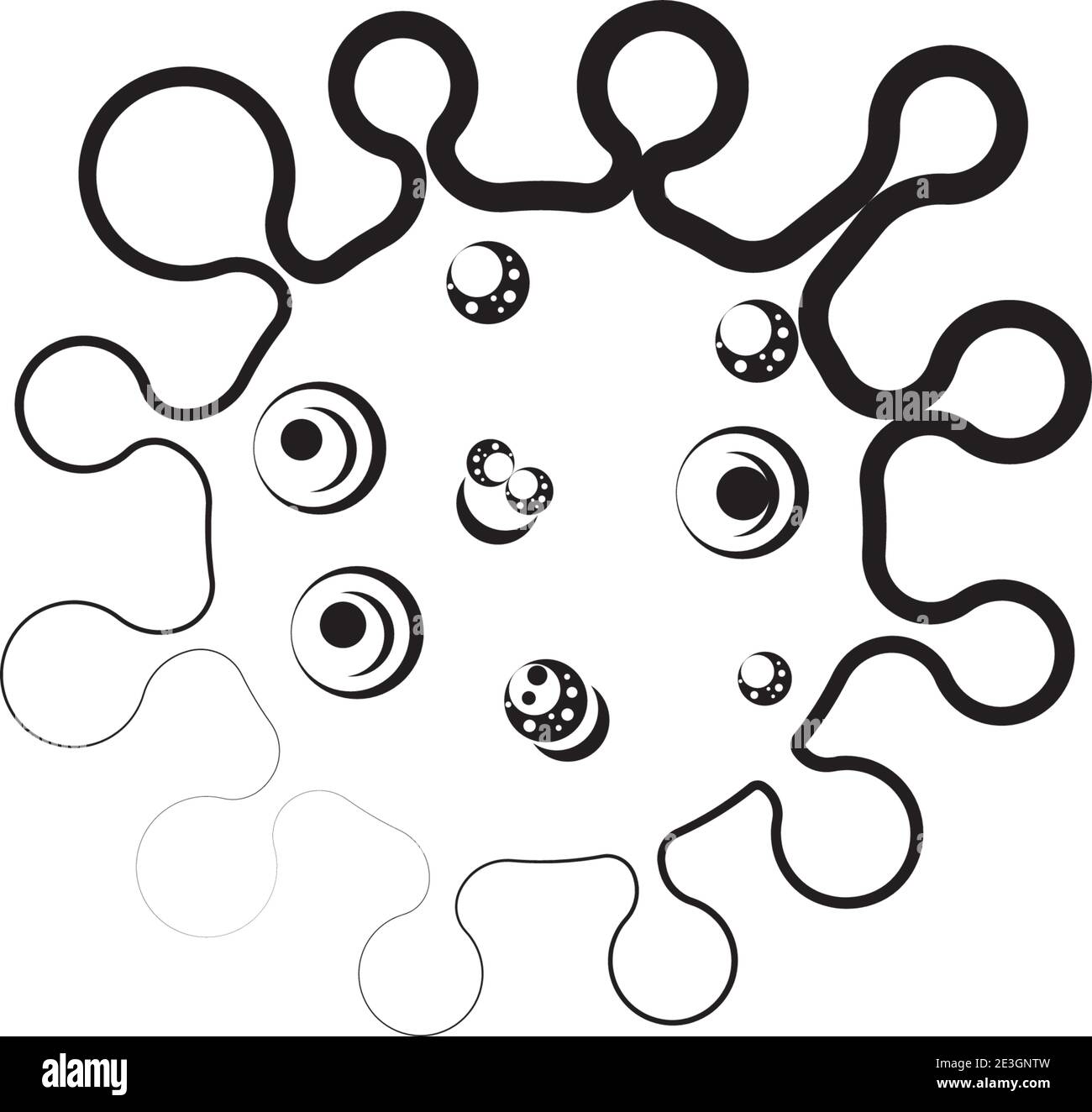 Natura del simbolo del vettore del modello del logo del virus Illustrazione Vettoriale