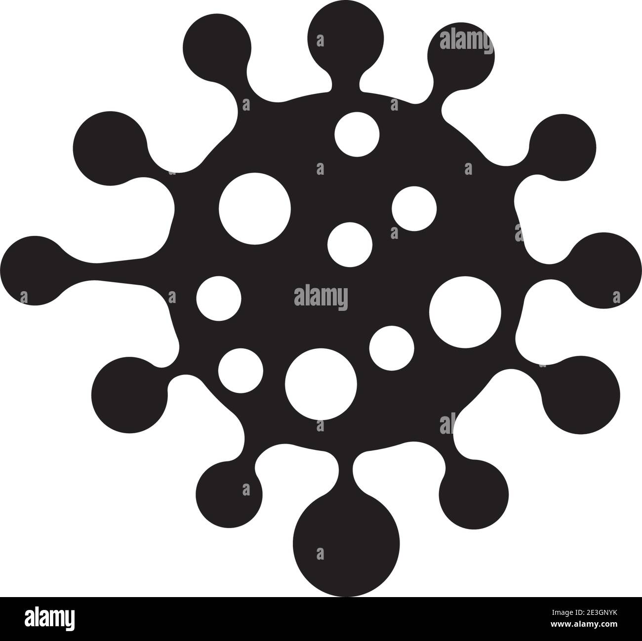 Natura del simbolo del vettore del modello del logo del virus Illustrazione Vettoriale