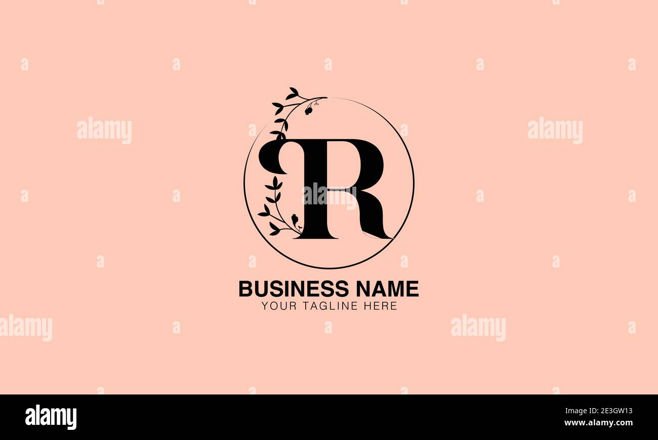 Logo iniziale di R RR floreale | Logo monogramma moderno a base iniziale, immagine vettoriale modello. Logo logotipo di lusso, logo femminile. Logo tipografico Illustrazione Vettoriale
