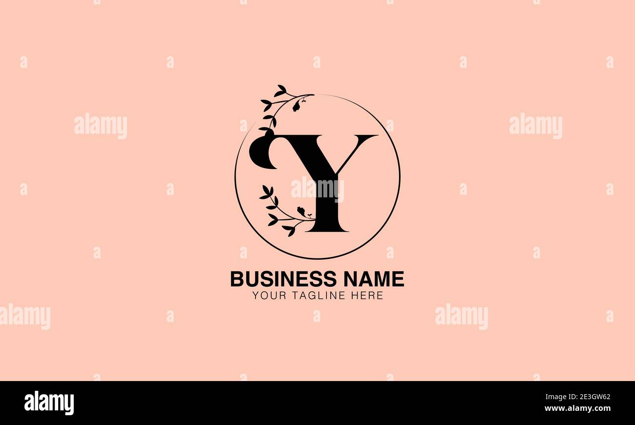 Logo iniziale Y YY floreale | Logo monogramma moderno basato iniziale, immagine modello vettoriale. Logo logotipo di lusso, logo femminile. Logo tipografico Illustrazione Vettoriale