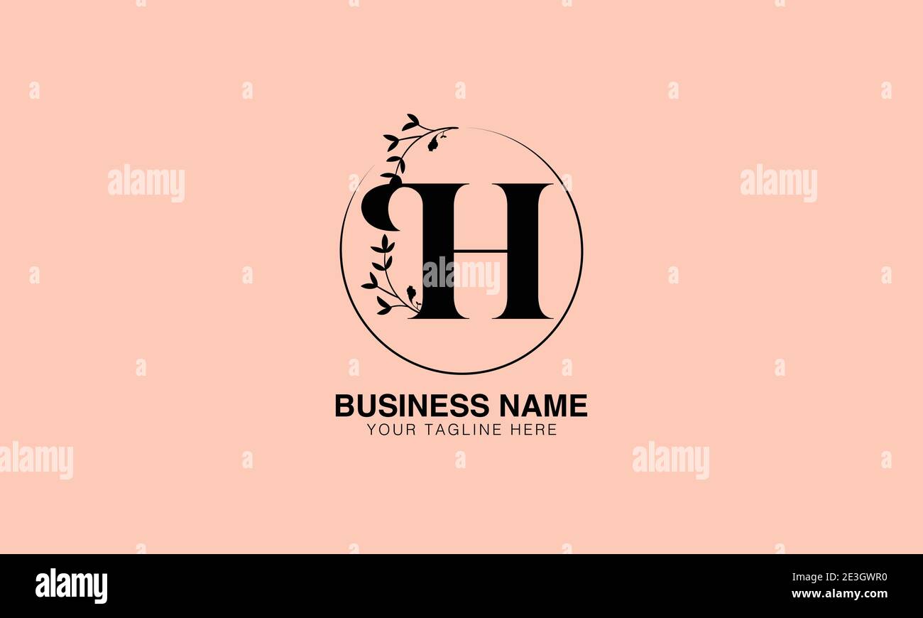 Logo iniziale H HH floreale | Logo monogramma moderno basato iniziale, immagine vettoriale modello. Logo logotipo di lusso, logo femminile. Logo tipografico Illustrazione Vettoriale