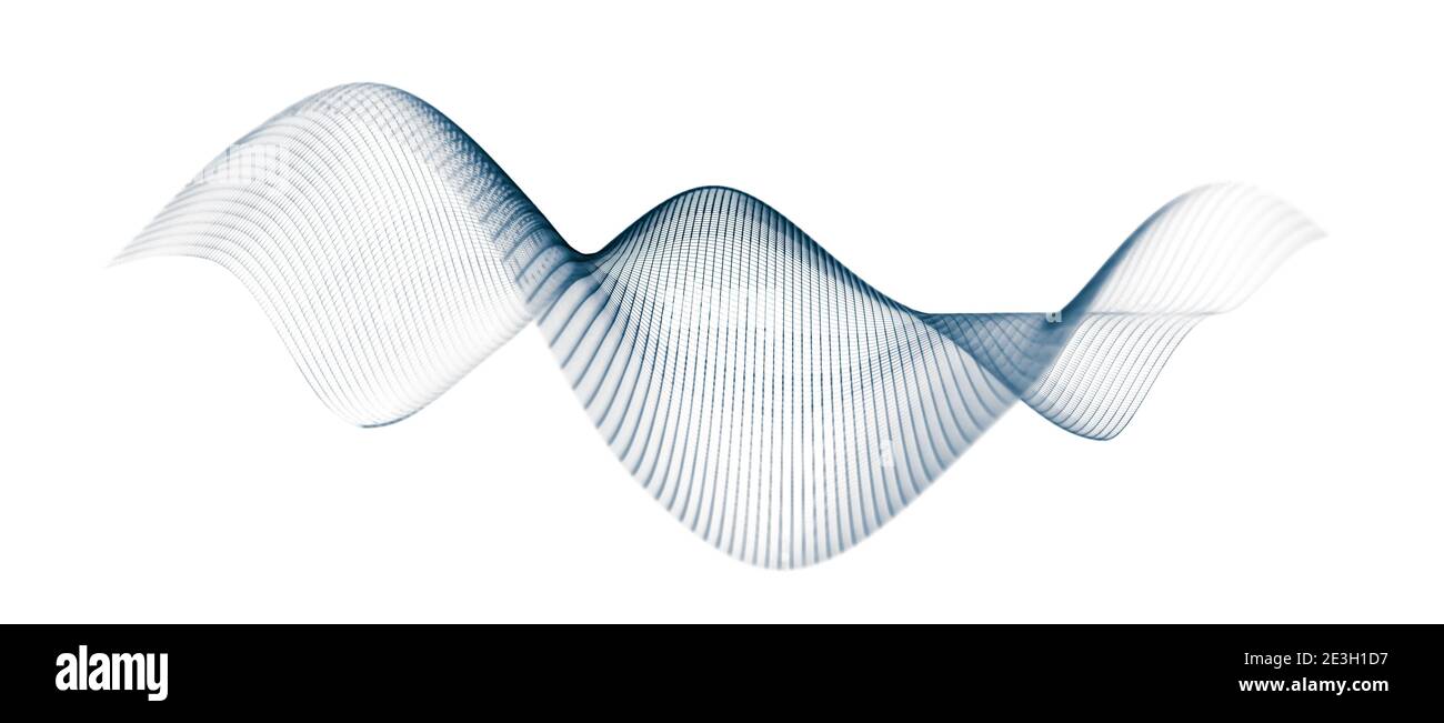 Struttura wireframe, sfondo moderno astratto elegante griglia, onde sonore audio, concetto di scienza o dati, visualizzazione delle onde sonore, rendering cgi 3D Foto Stock