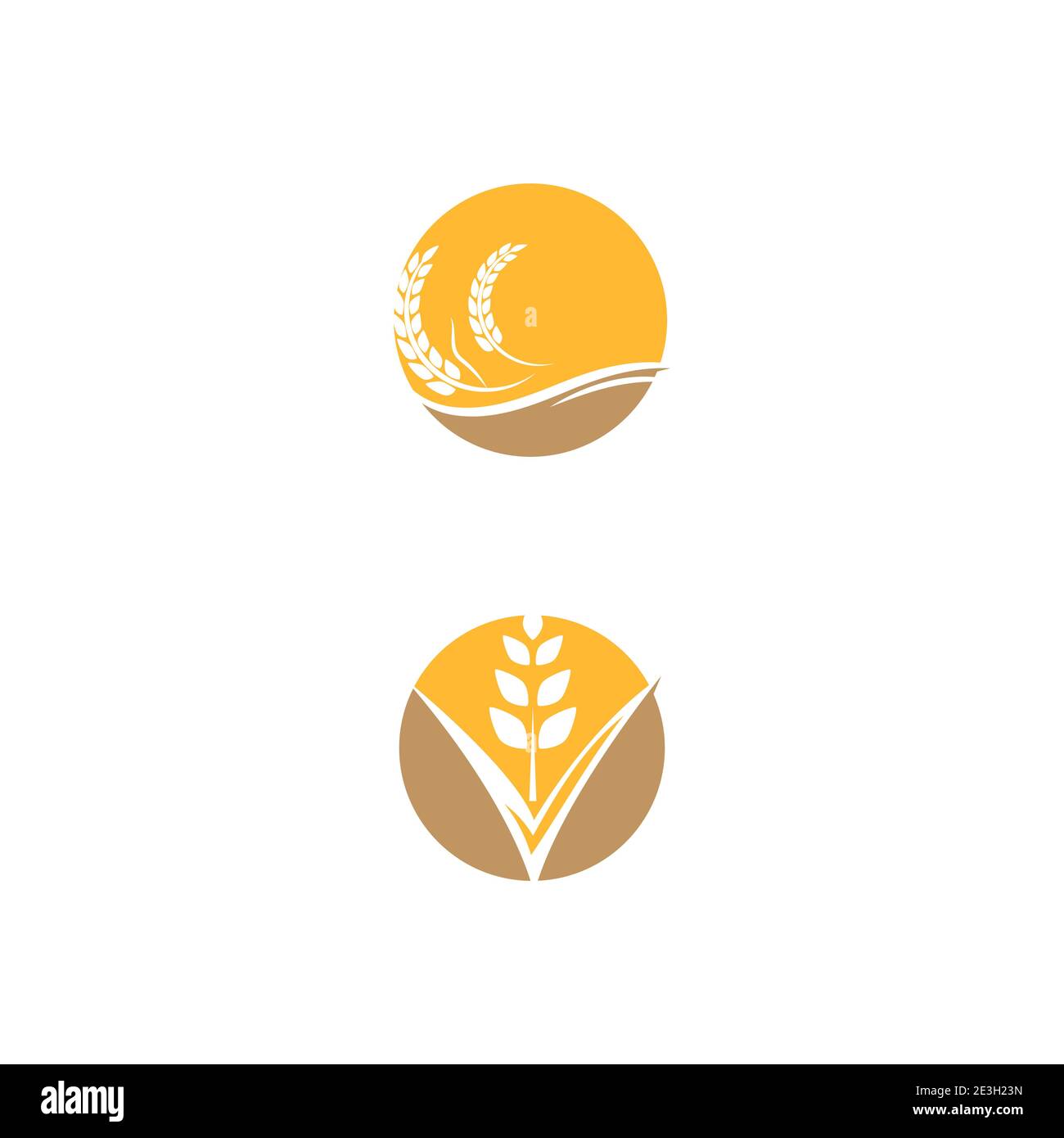 Tipo di simbolo vettoriale del modello del logo del grano Illustrazione Vettoriale