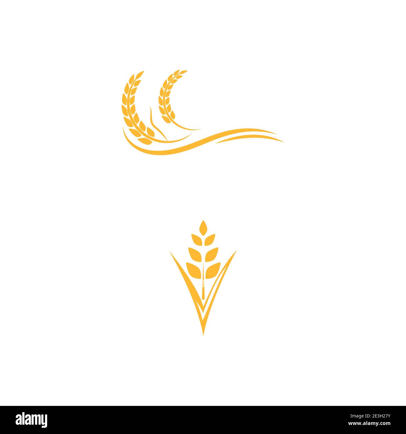 Tipo di simbolo vettoriale del modello del logo del grano Illustrazione Vettoriale