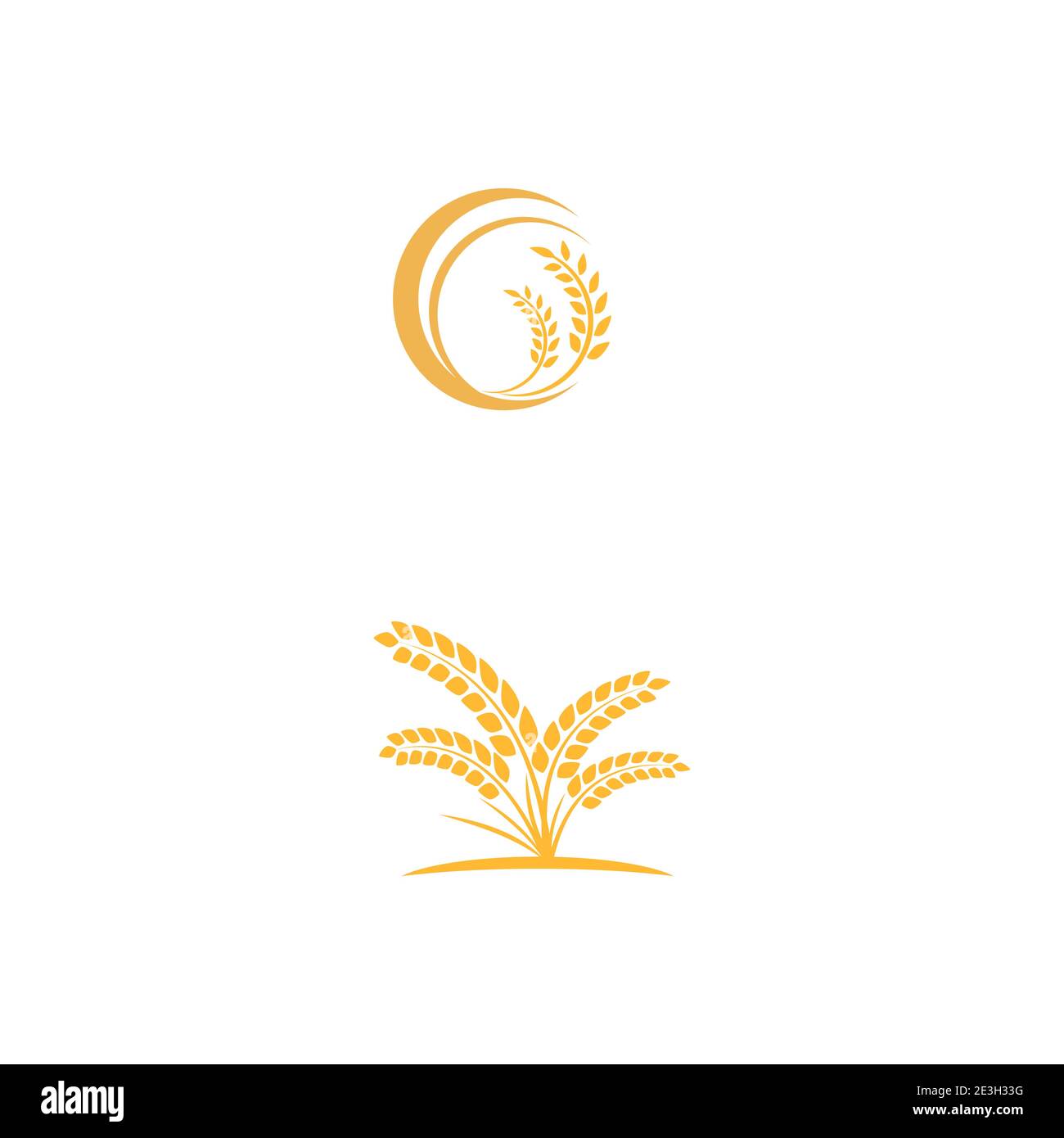 Tipo di simbolo vettoriale del modello del logo del grano Illustrazione Vettoriale