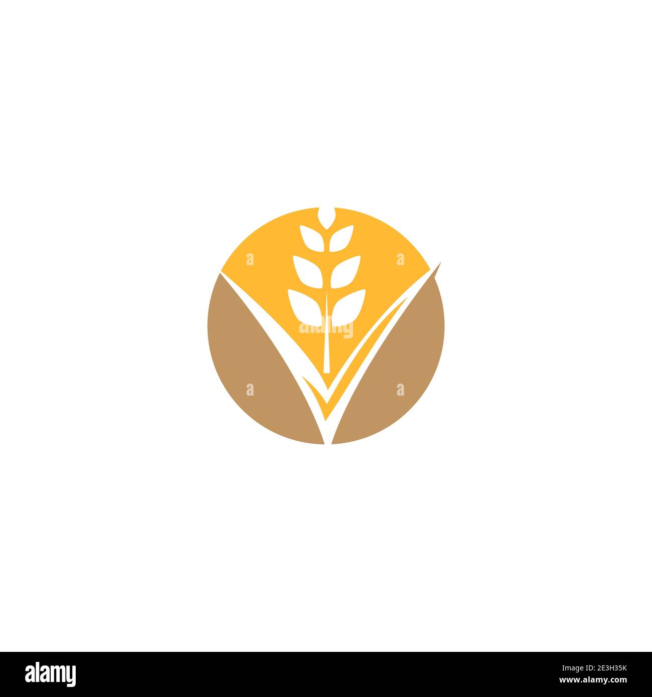 Tipo di simbolo vettoriale del modello del logo del grano Illustrazione Vettoriale