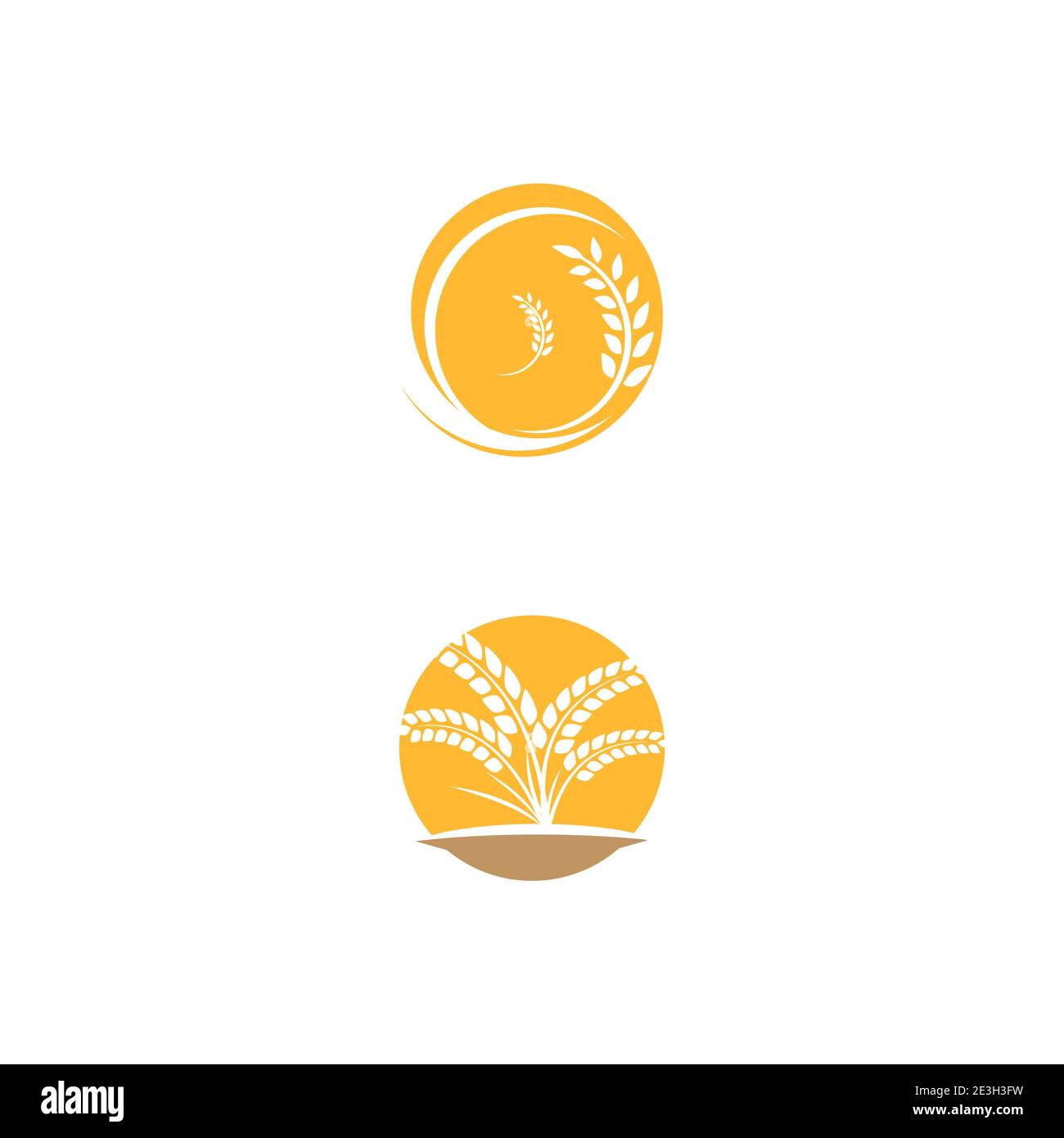 Tipo di simbolo vettoriale del modello del logo del grano Illustrazione Vettoriale