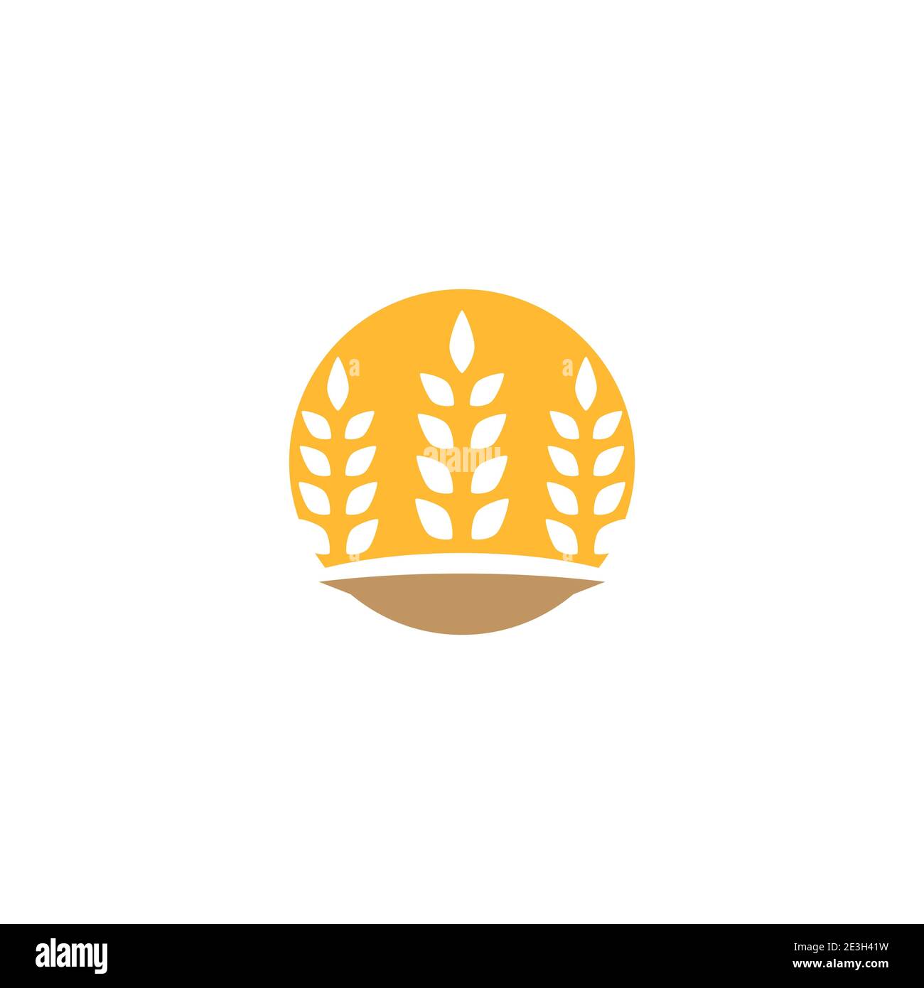 Tipo di simbolo vettoriale del modello del logo del grano Illustrazione Vettoriale