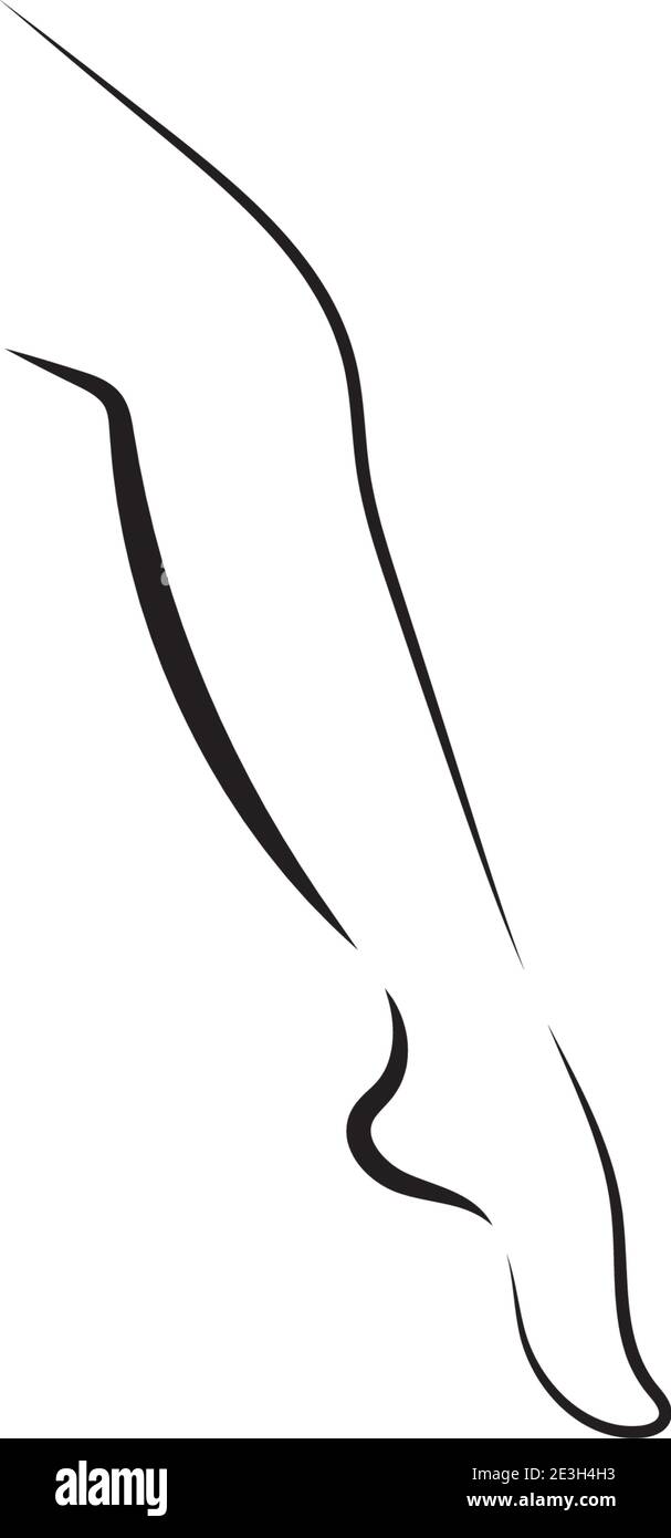 Tipo di simbolo del vettore del modello del logo del piede Illustrazione Vettoriale