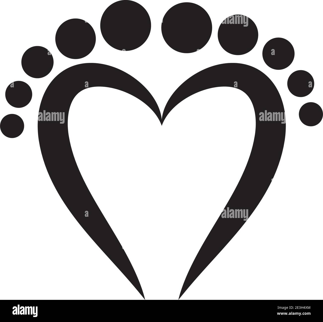 Tipo di simbolo del vettore del modello del logo del piede Illustrazione Vettoriale