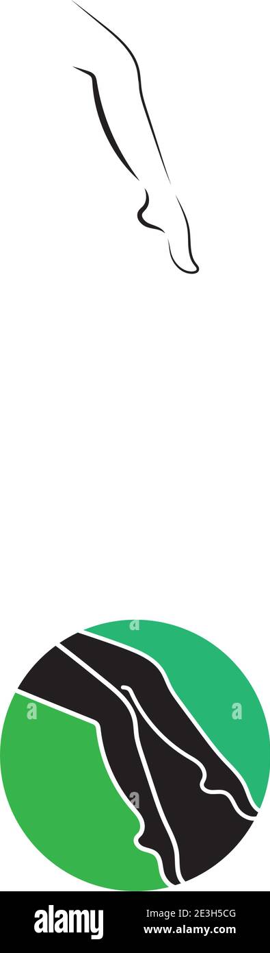 Tipo di simbolo del vettore del modello del logo del piede Illustrazione Vettoriale