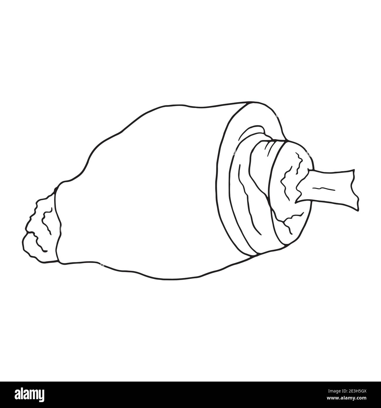 Vettore mano doodle eisbein disegnato. Piatto di cucina tedesca. Progettare un elemento di schizzo per menu cafè, ristorante, etichetta e imballaggio. Illustrazione Illustrazione Vettoriale