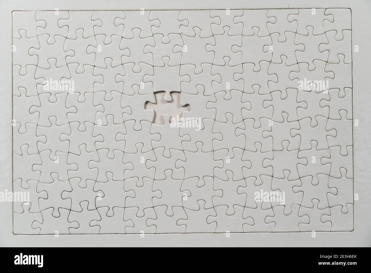 Gioco di puzzle, bianco, senza motivo, per la stampa, un pezzo mancante, Foto Stock