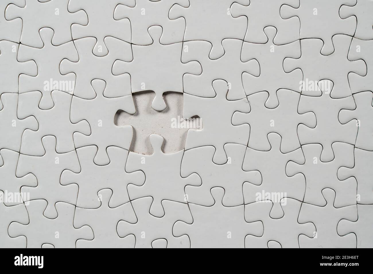 Gioco di puzzle, bianco, senza motivo, per la stampa, un pezzo mancante, Foto Stock