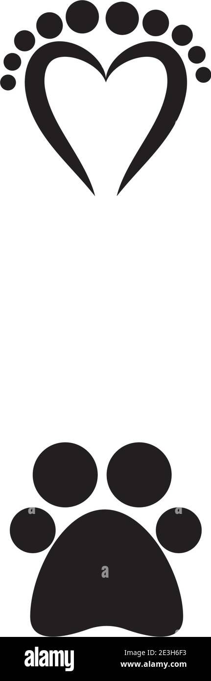 Tipo di simbolo del vettore del modello del logo del piede Illustrazione Vettoriale