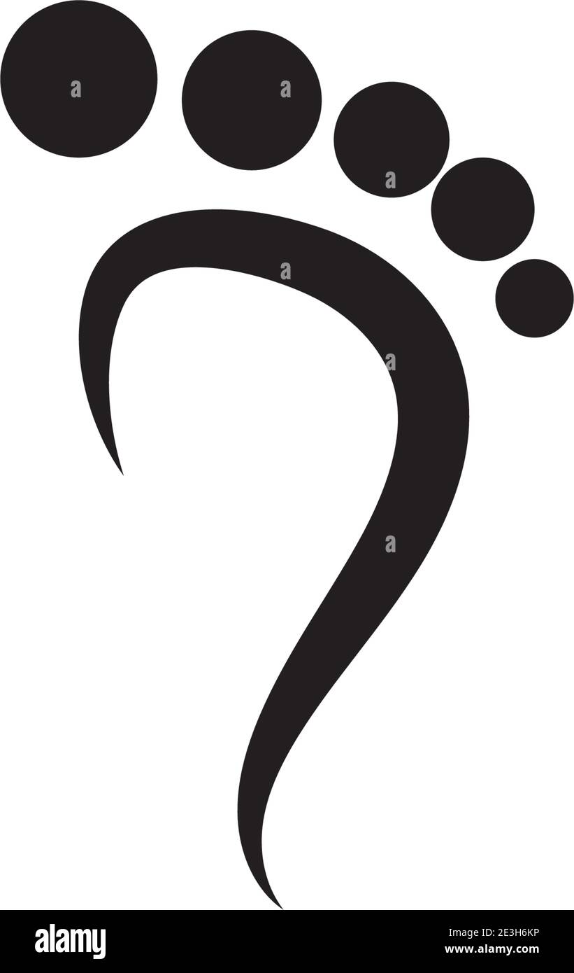 Tipo di simbolo del vettore del modello del logo del piede Illustrazione Vettoriale