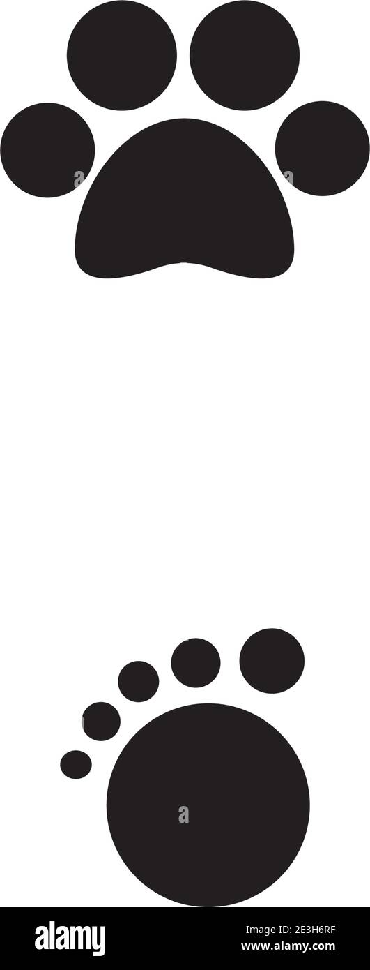 Tipo di simbolo del vettore del modello del logo del piede Illustrazione Vettoriale