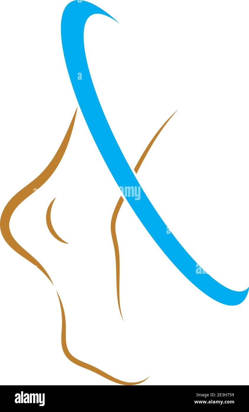 Tipo di simbolo del vettore del modello del logo del piede Illustrazione Vettoriale