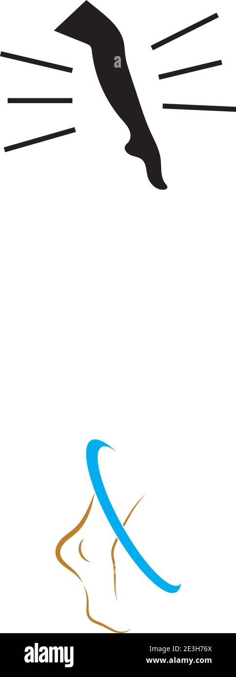 Tipo di simbolo del vettore del modello del logo del piede Illustrazione Vettoriale