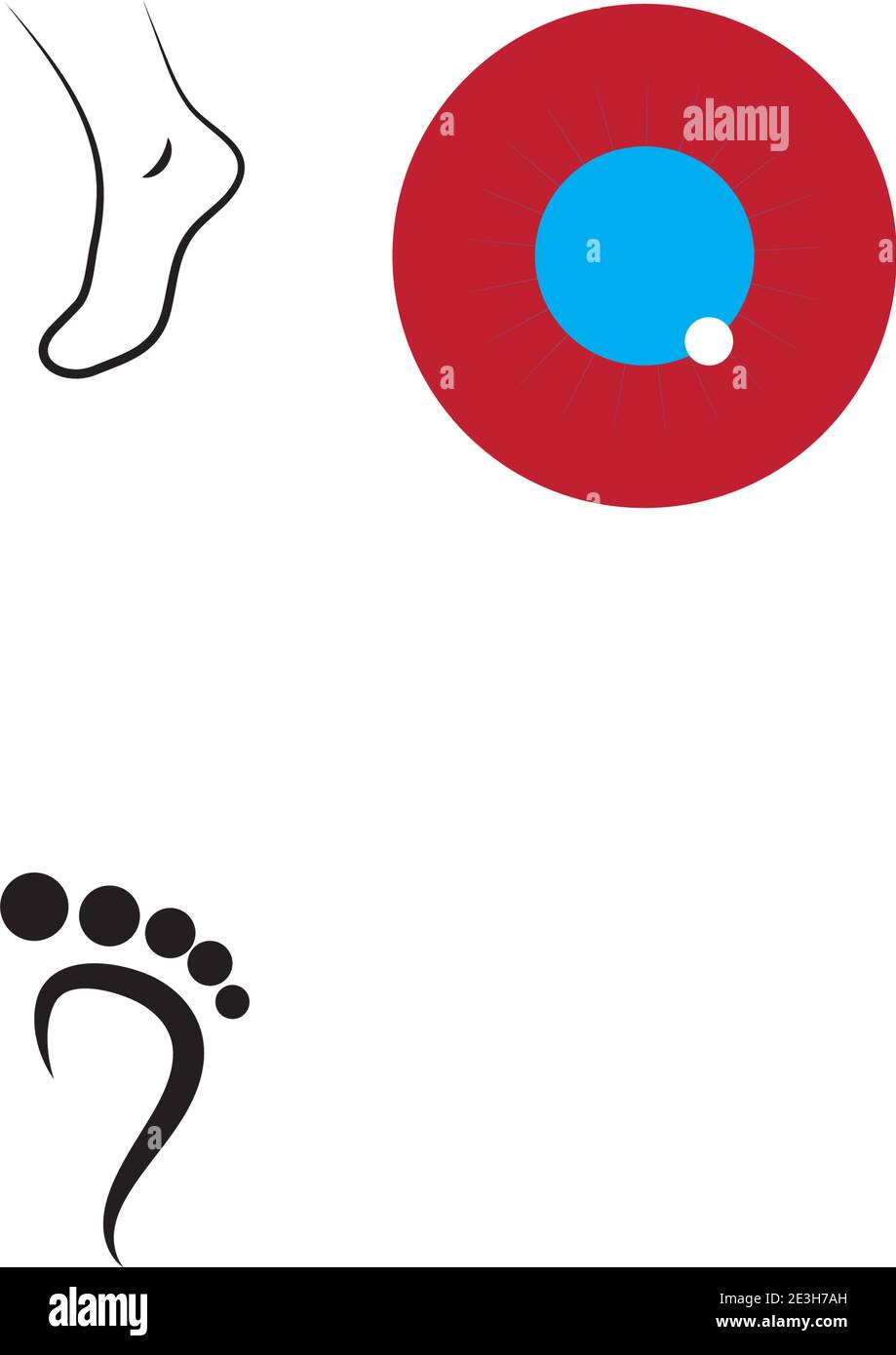Tipo di simbolo del vettore del modello del logo del piede Illustrazione Vettoriale
