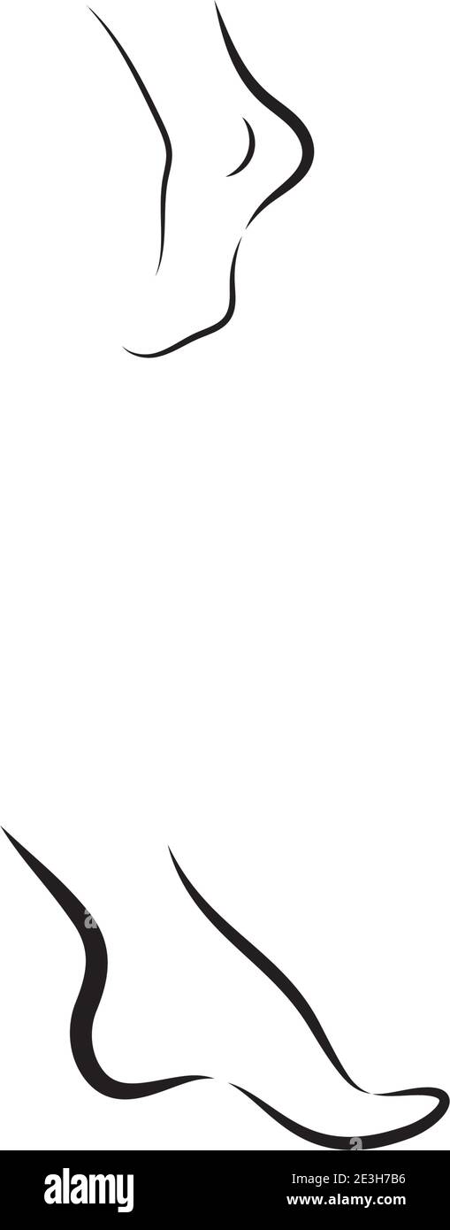 Tipo di simbolo del vettore del modello del logo del piede Illustrazione Vettoriale