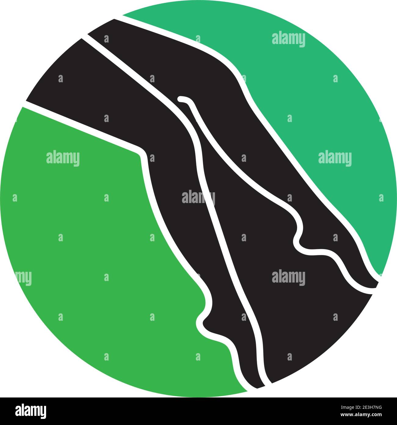 Tipo di simbolo del vettore del modello del logo del piede Illustrazione Vettoriale