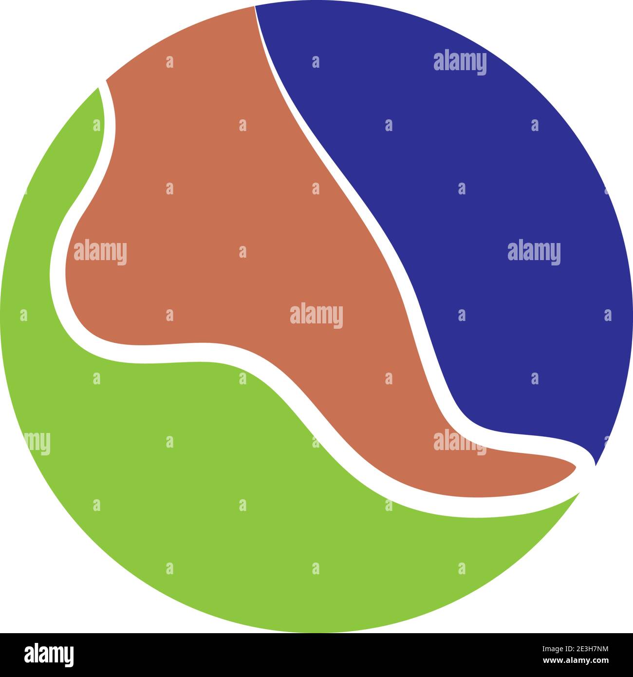 Tipo di simbolo del vettore del modello del logo del piede Illustrazione Vettoriale