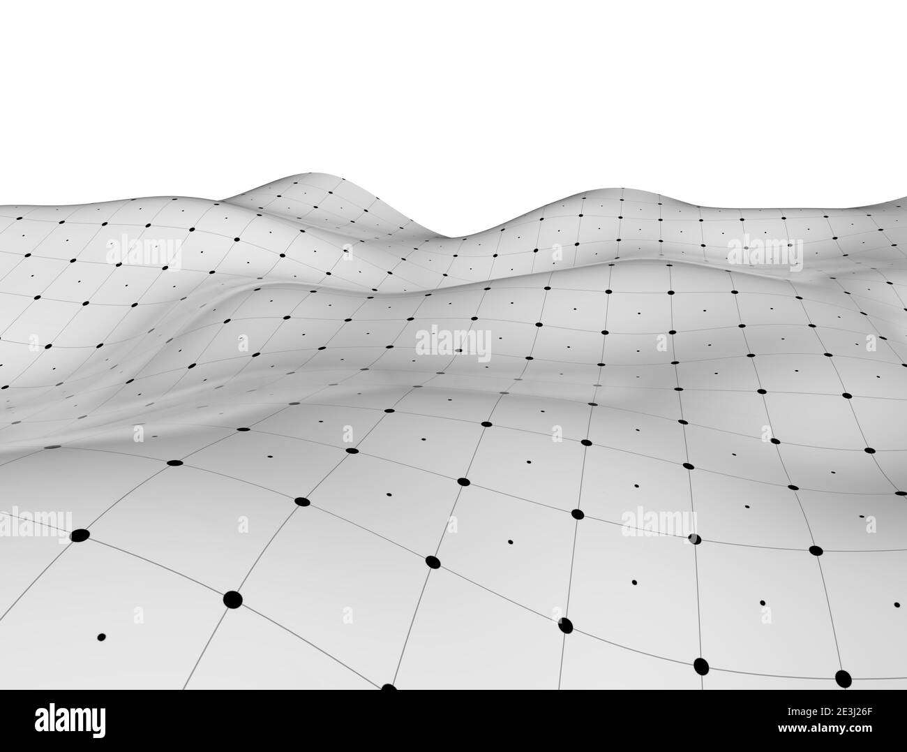 Linee collegate astratte modello d'onda digitale orizzontale Foto Stock