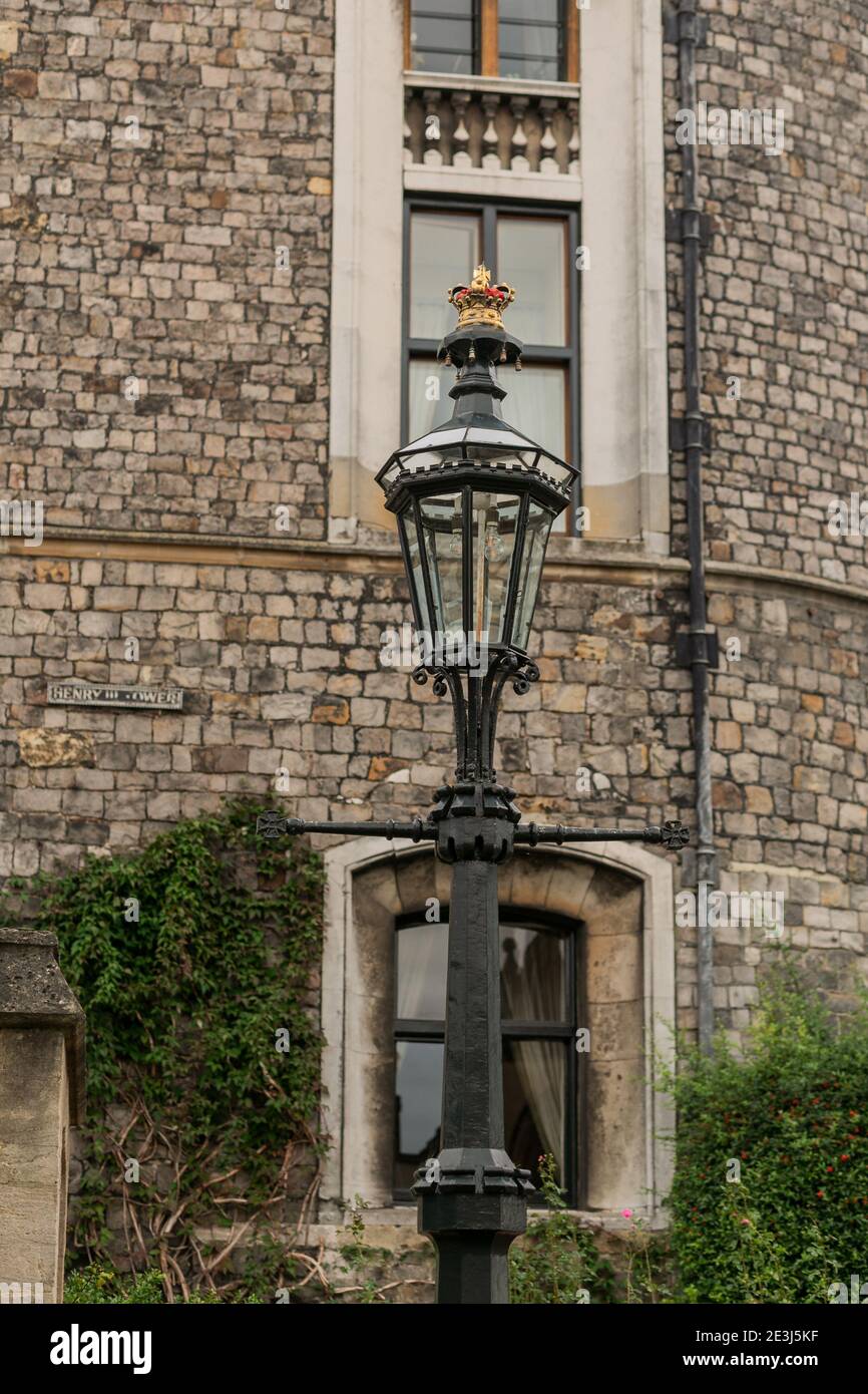 Lampione presente all'interno del Castello di Windsor, Berkshire, Inghilterra, Regno Unito. Foto Stock