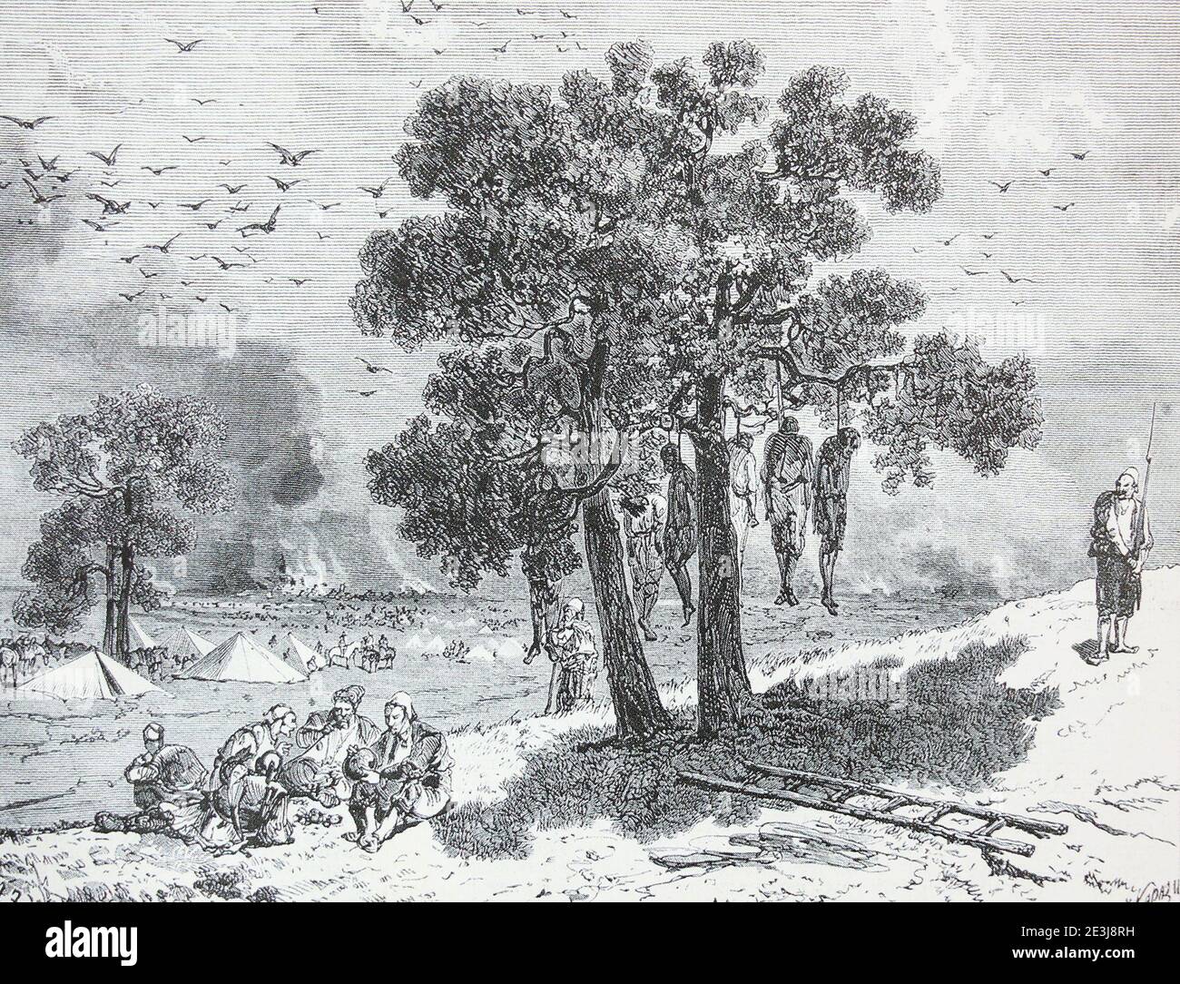 Campo turco durante la guerra russo-turca 1877-1878. Incisione di 1878. Foto Stock