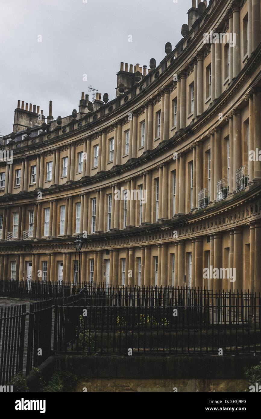 Il Circus. Complesso residenziale nella città di Bath, Somerset, Inghilterra, Regno Unito. Foto Stock