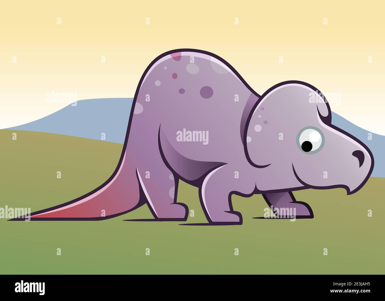 Illustrazione in stile cartoon per bambini - Protoceratops Foto Stock