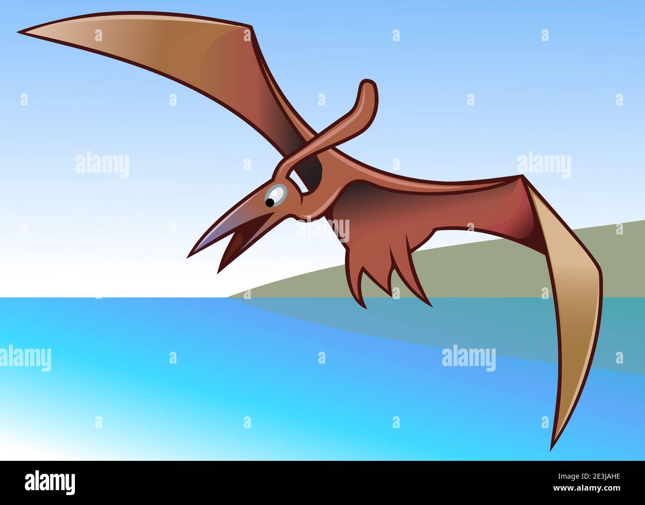 Illustrazione in stile cartoon per bambini - Pteranodon Foto Stock